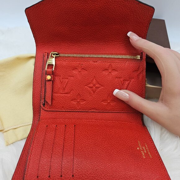Louis Vuitton Red Cerise Empreinte Compact Wallet - Picture 8 of 17